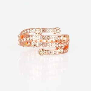 Copper Peach Rhinestone Ring